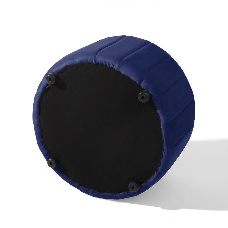 Modern Round Velvet Storage Ottoman Footrest Footstool