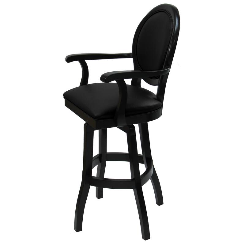 Swivel Wood Counter 26" 30" Extra Tall 34" Bar Stool - 500 on S-Base - Black - Black - Extra Tall