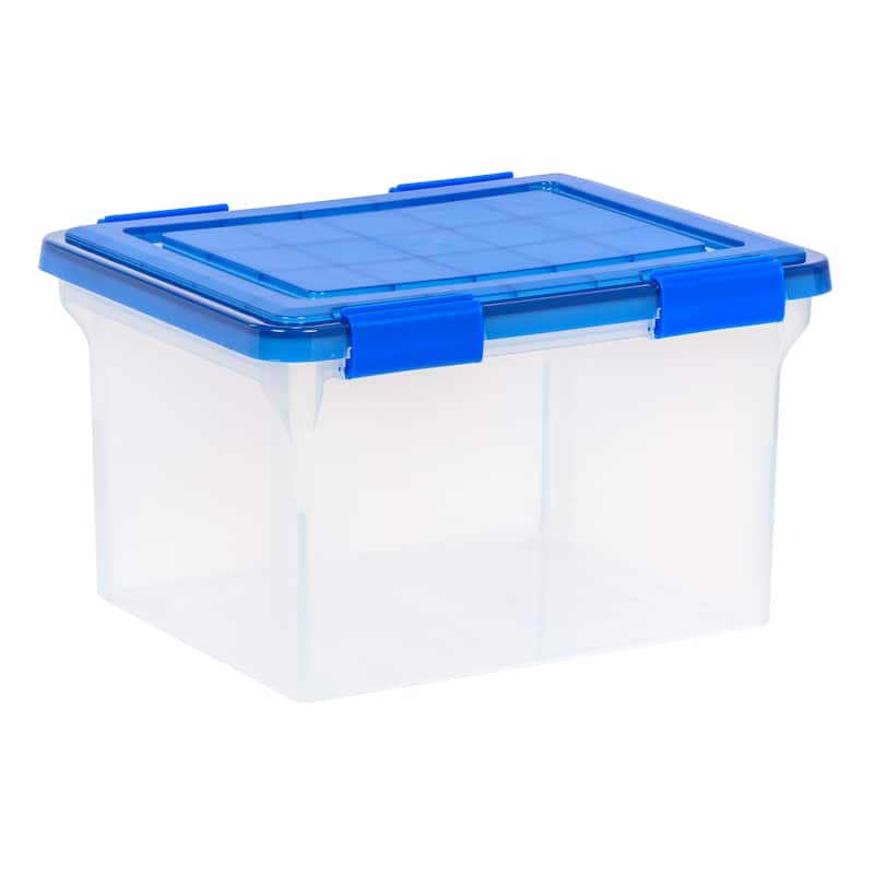 IRIS USA® ULTIMATE CLEAR File Boxes 32 Qt Buckle Lid - Clear - Set of 3