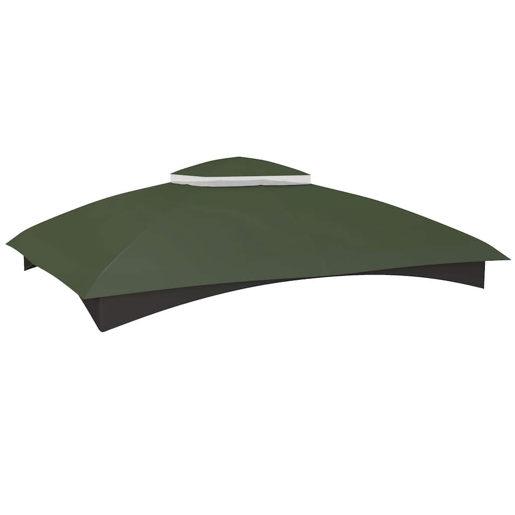 10' x 12' Two-Tier Gazebo Canopy Replacement with Drainage Holes, Green
