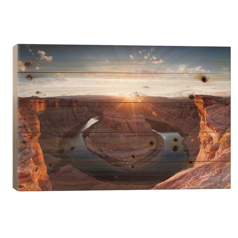 Sunset I, Horseshoe Bend, Glen Canyon National Recreation Area, Arizona, USA Print On Wood by Matteo Colombo - Multi-Color - 18x26x1.5