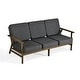 preview thumbnail 20 of 90, Casual Wood Outdoor Patio Sofa Loveseat with Cushion