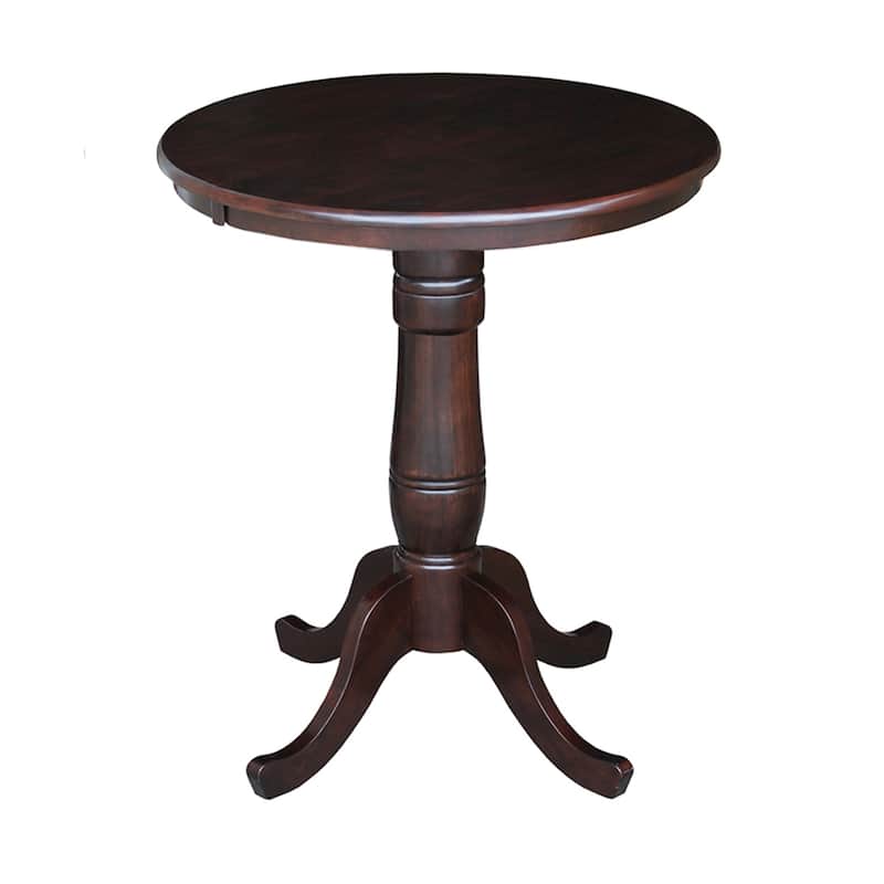 International Concepts 30-inch Round Pedestal Table - 35.1"H - Rich Mocha