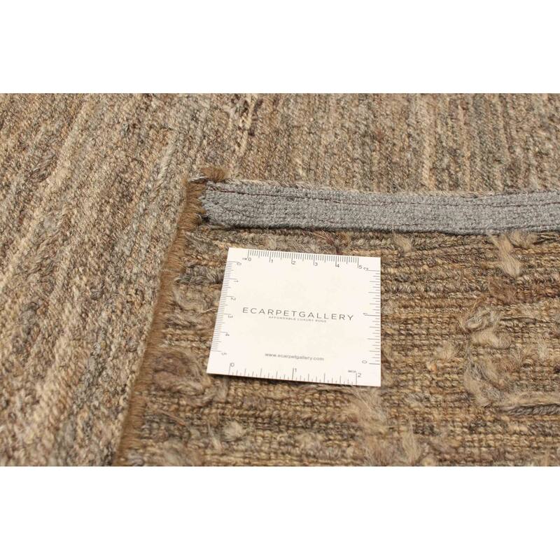 ECARPETGALLERY Flat-Weave Natural Grey Wool Tapestry Kilim - 6'3 x 8'2