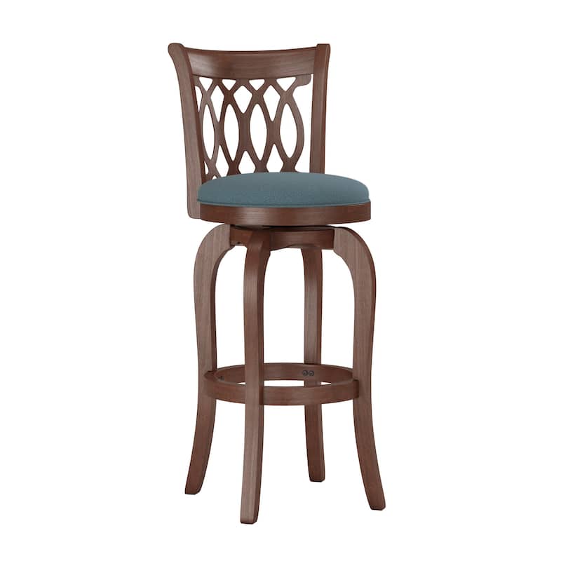 Verona Linen Scroll-back Swivel 29-inch Bar Stool by iNSPIRE Q Classic