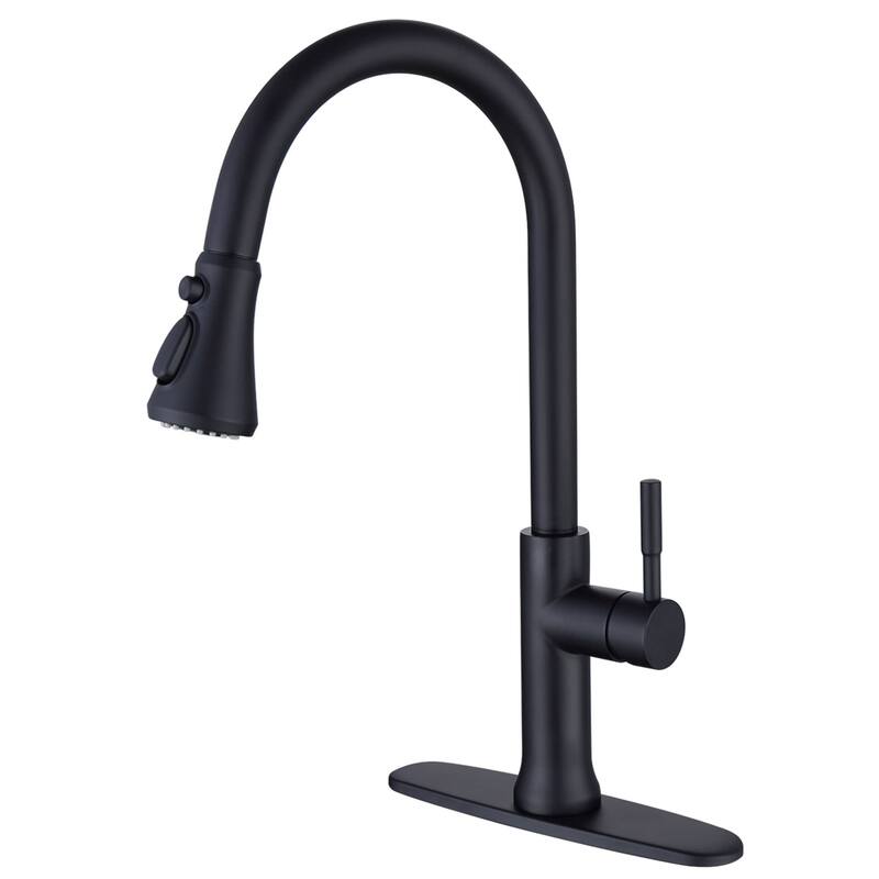 Touch Kitchen Faucet With Pull Down Sprayer Touch On Single Handle Pull Down Kitchen Sink Faucets One Hole Smart Taps - Matte Black