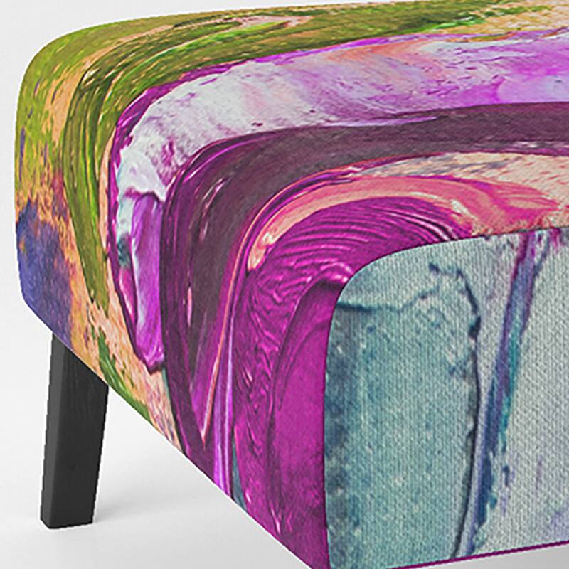 Designart "Colorful Pink Purple Flowers" Upholstered Traditional Accent Chair and Arm Chair