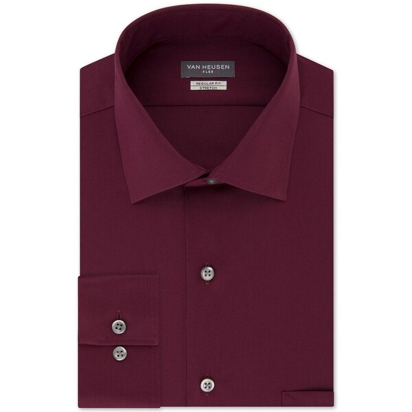 Van Heusen Mens Flex Short Sleeve Button Down Solid Shirt