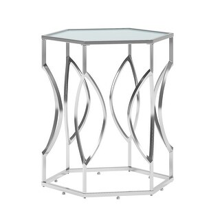 Davlin Metal Frosted-glass End Table iNSPIRE Q