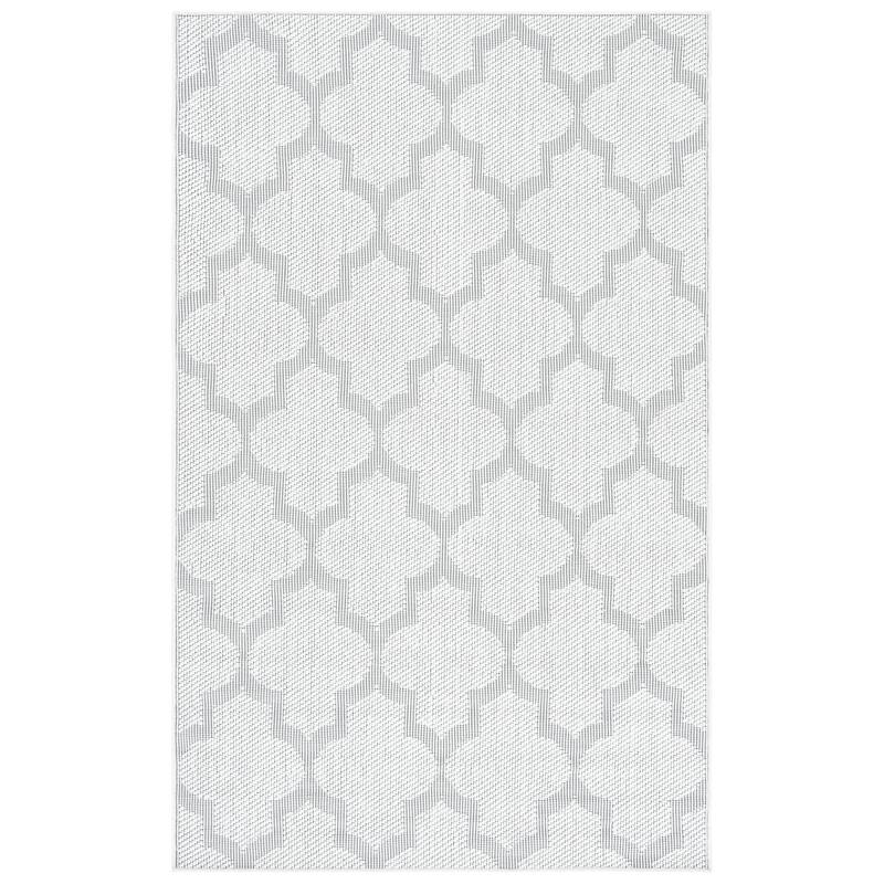 SAFAVIEH Bermuda Washable Hisako Indoor/ Outdoor Waterproof Rug - 2' x 4' - Ivory/Light Grey