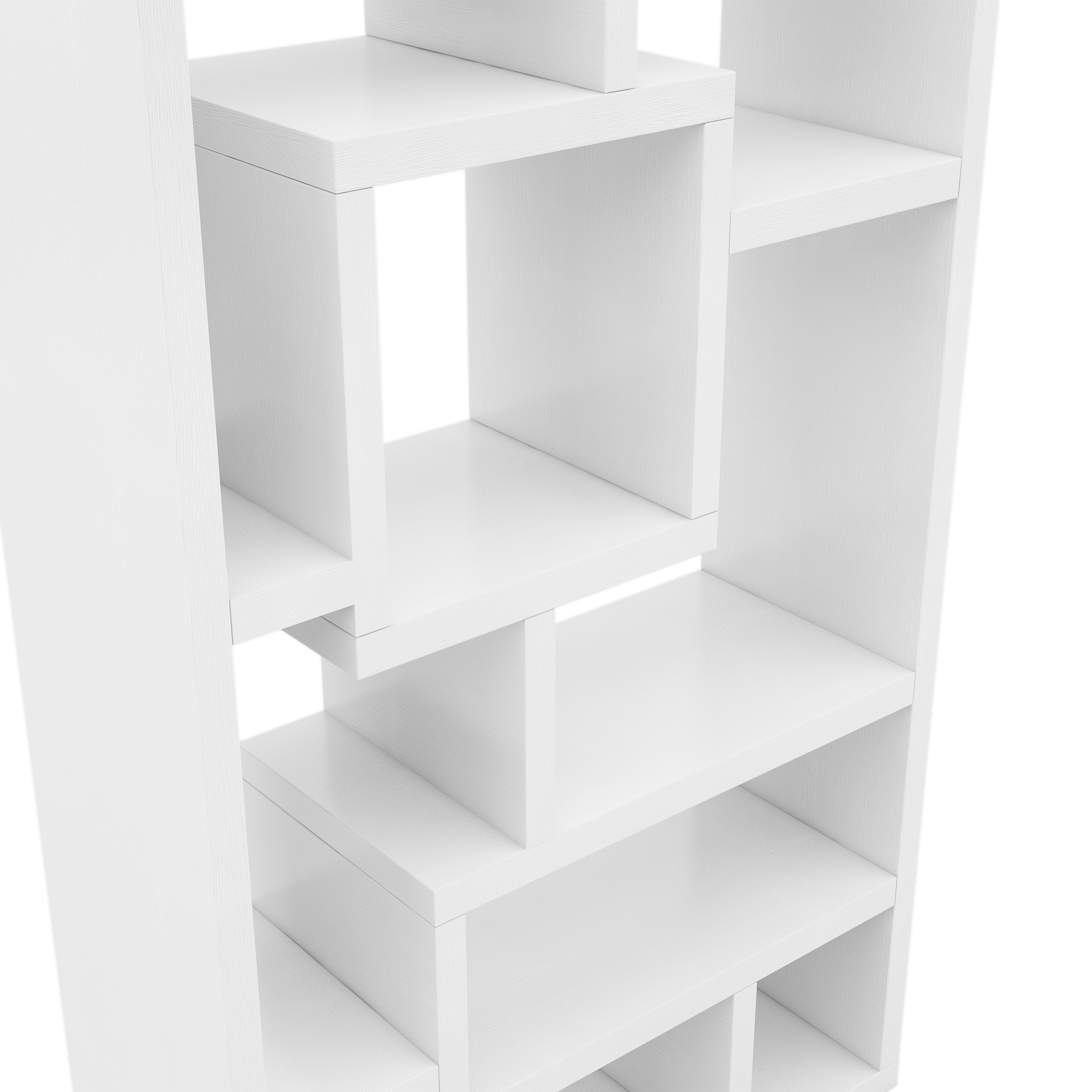 DH BASIC Modern Geometric 11-Shelf Open-Back Bookcase by Denhour