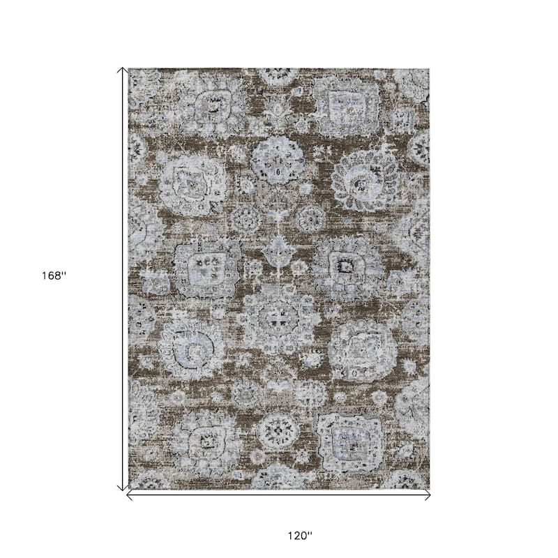 HomeRoots Floral Transitional Rectangle Outdoor Rug