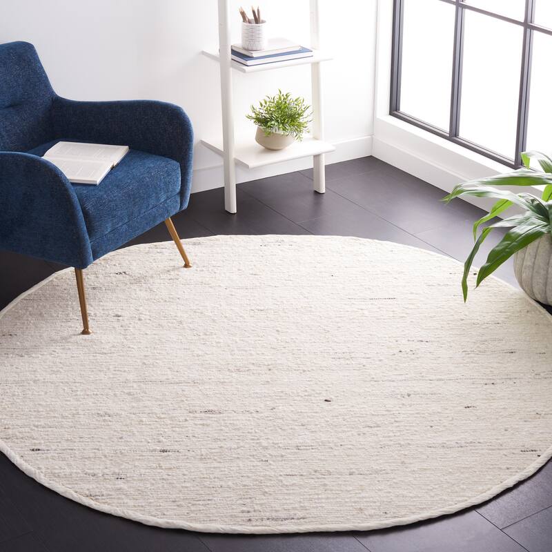 SAFAVIEH Handmade Natura Engelgard Wool Rug - 8' Round - Ivory