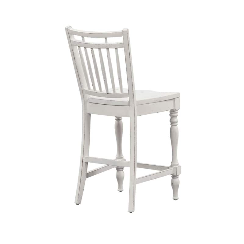 Magnolia Manor Antique White Weathered Bark Spindle Back Counter Chair (Set of 2)