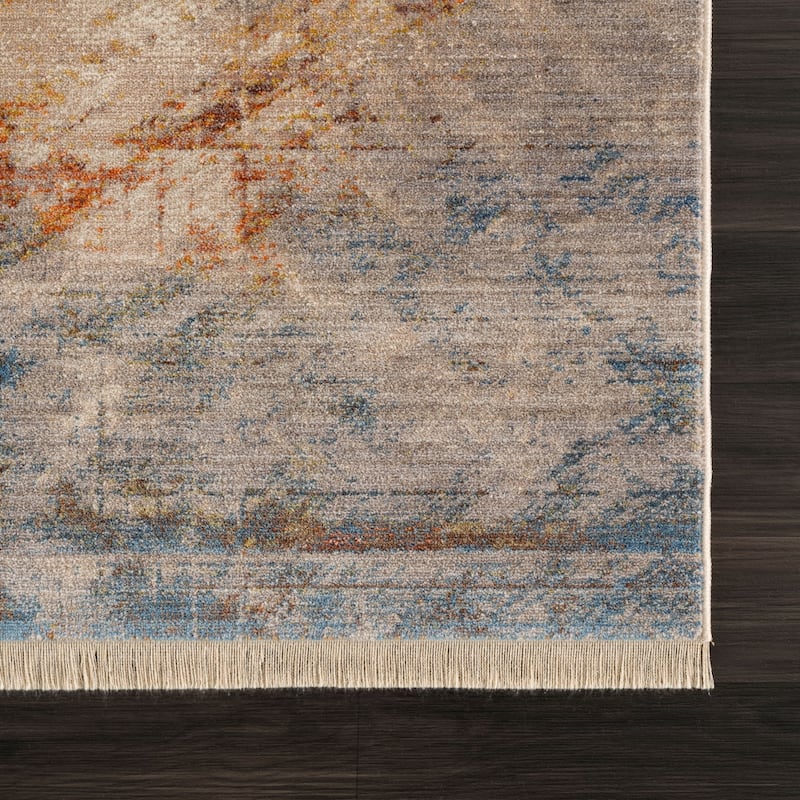 Tecu Distressed Abstract Area Rug By HomeRoots - 2' X 6'
