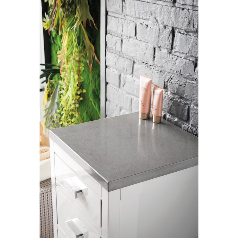 James Martin Vanities Addison 15" Base Cabinet w/ Drawers, Glossy White
