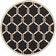 preview thumbnail 106 of 104, SAFAVIEH Courtyard Charleen Indoor/ Outdoor Waterproof Patio Backyard Rug 5'3" x 5'3" Round - Black/Beige