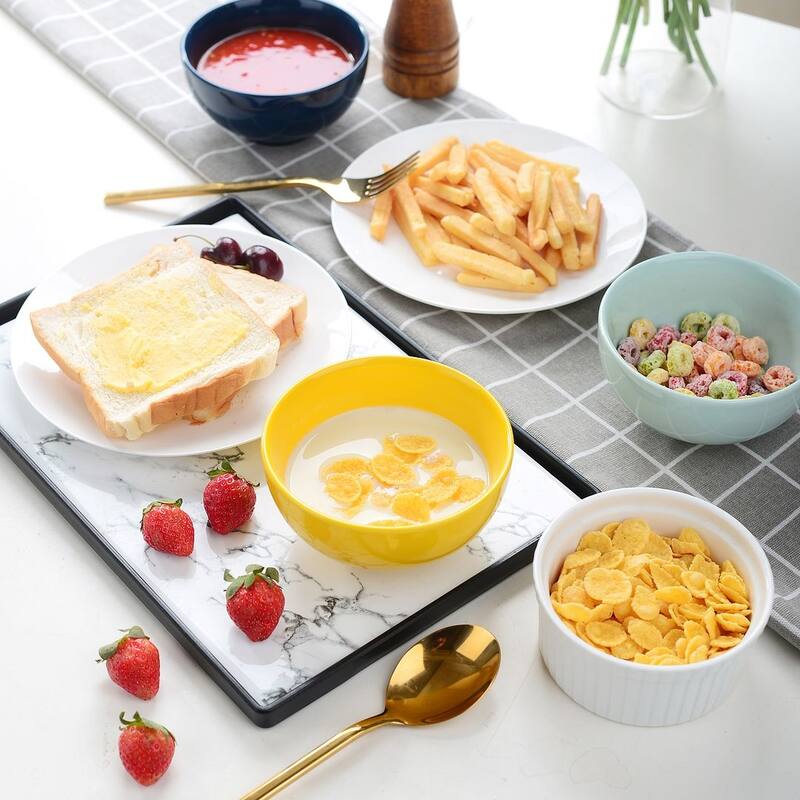 MALACASA 8-Piece Porcelain Cereal Bowl Soup Bowls Set