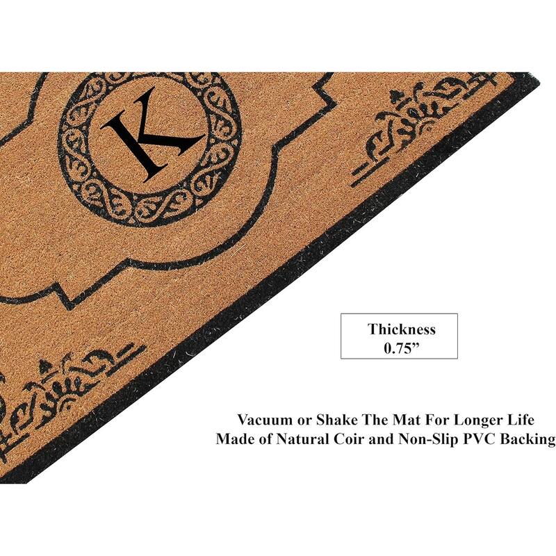 A1HC Natural Coir 36" X 72" Monogrammed Non Slip Welcome Floormats Entrance Coir Double Doormat Monogrammed