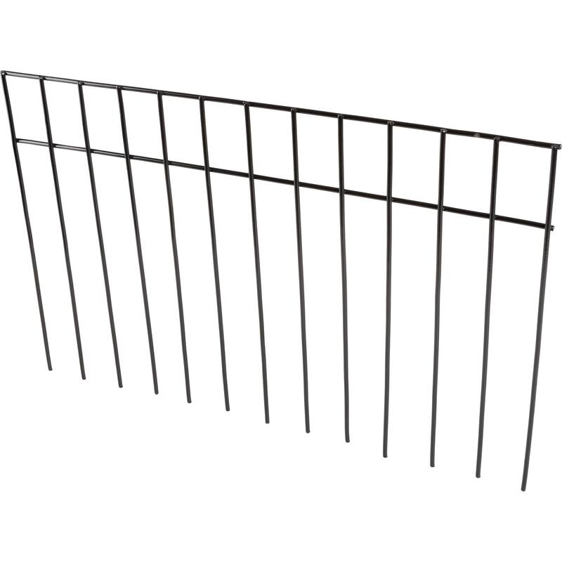 24x15-Inch Animal Barrier Fence - 10-Pack No-Dig Garden Fence by Pure Garden (Black) - Pack of 10