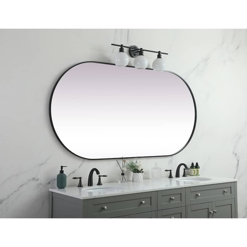 Indigo Home Metal Frame Oval Mirror 36x72 Inch