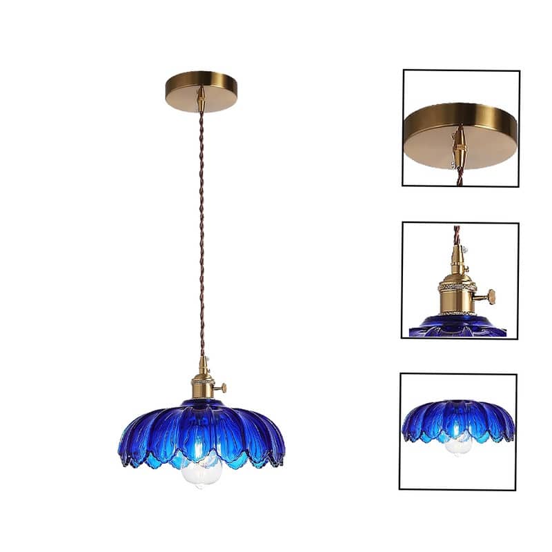 E26 Dining room light blue light fixtures glass pendant light