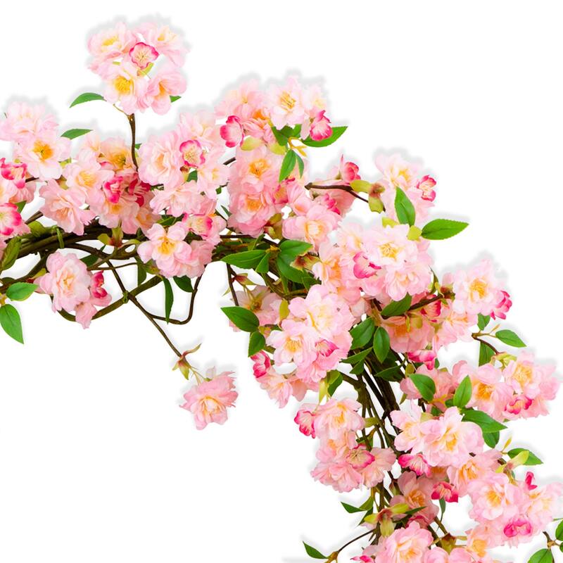 30-in Artificial Pink Cherry Blossom Wreath