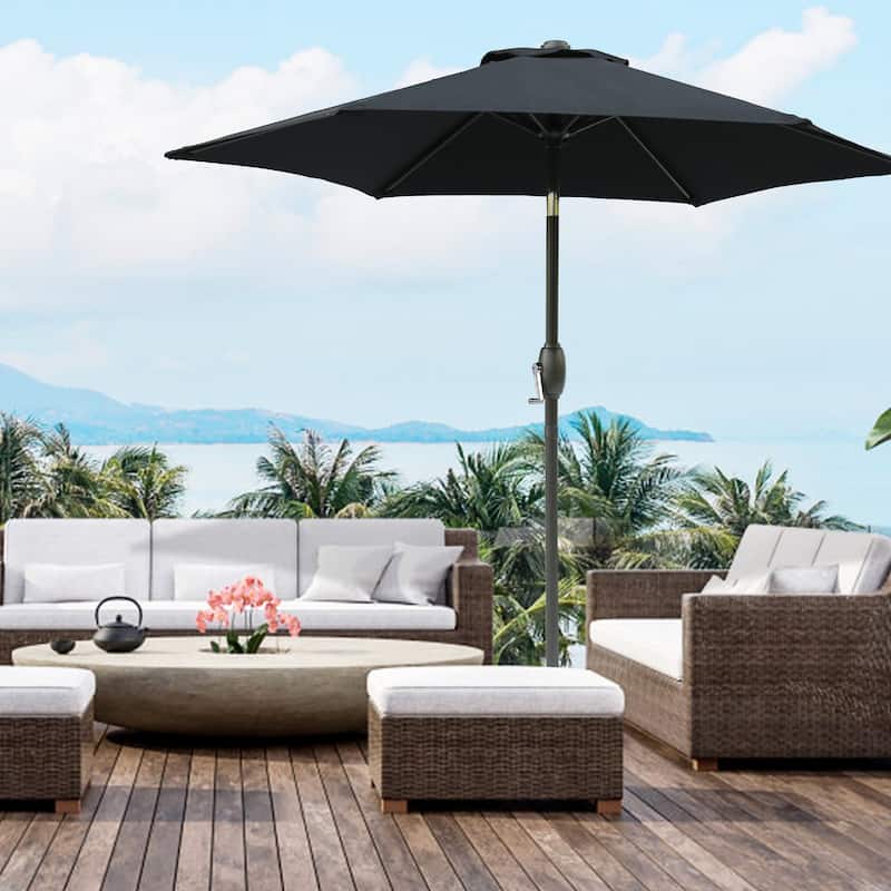 7.5ft x 7.5ft Outdoor Patio Umbrella - Black