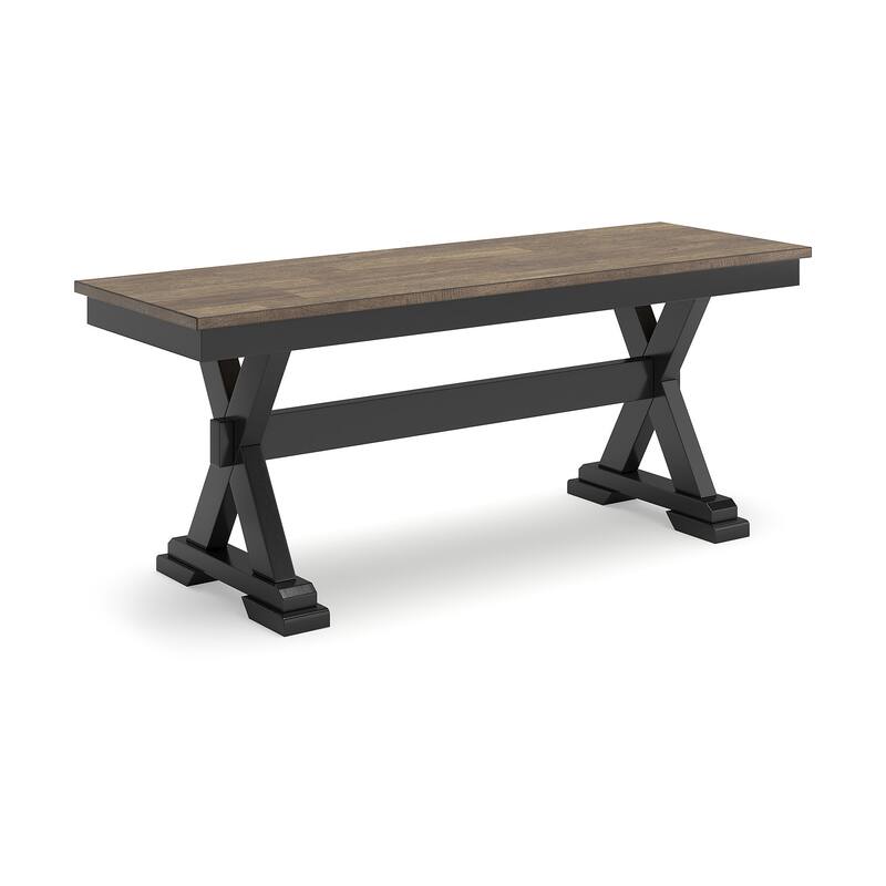 Signature Design by Ashley Wildenauer Black/Brown Dining Table and 2 Chairs and Bench