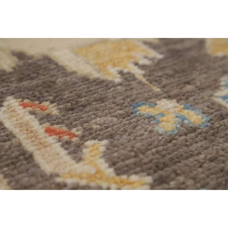 Hand Knotted Oriental 100% Wool Carpet Transitional All-Over Navy Blue & Blues Oushak Area Rug - 10' 1'' X 7' 11''