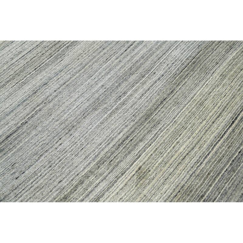 Hand Knotted Textured Tone On Tone Gray Tibetan Wool Modern Area Rug