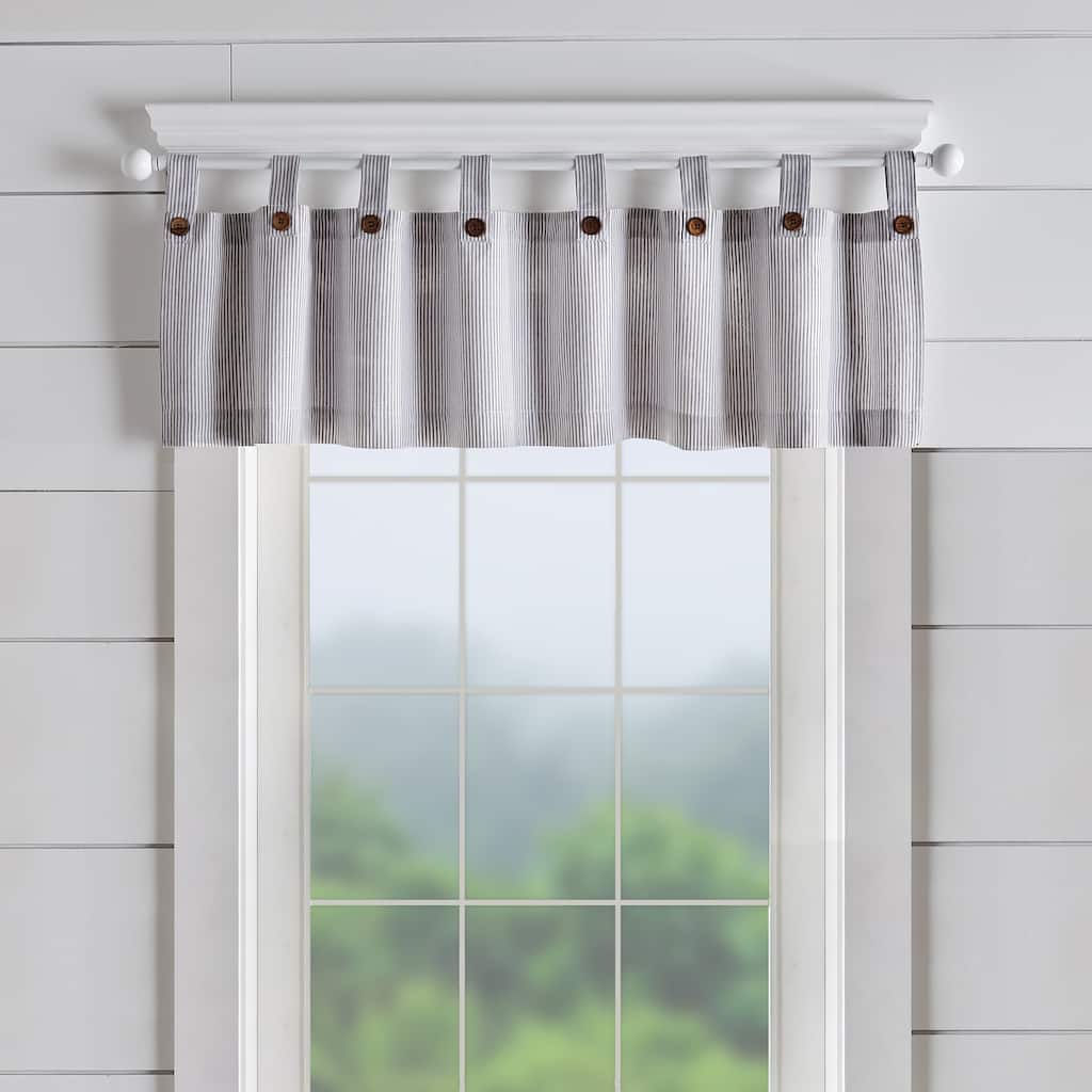 Tucker Ticking Stripe Kitchen Curtain Valance - 60"w x 15"l - 60"w x 15"l