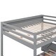 preview thumbnail 29 of 27, Full Size Futon Bunk Beds w/Staircase Bedside Table Can be Swapped Left Right, Lower Beds Convertible Daybed, Drawers Underneath