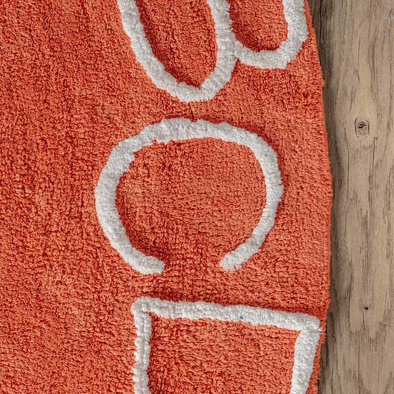 Nuloom Alphabet SpinClean Washable Round Rug