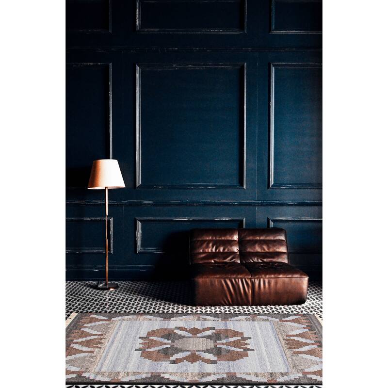 Ankara Denim Blue Kilim 5'3" x 8'1" - 5'3 x 8'1