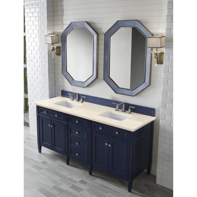 James Martin Vanities Brittany 72" Double Vanity, Victory Blue