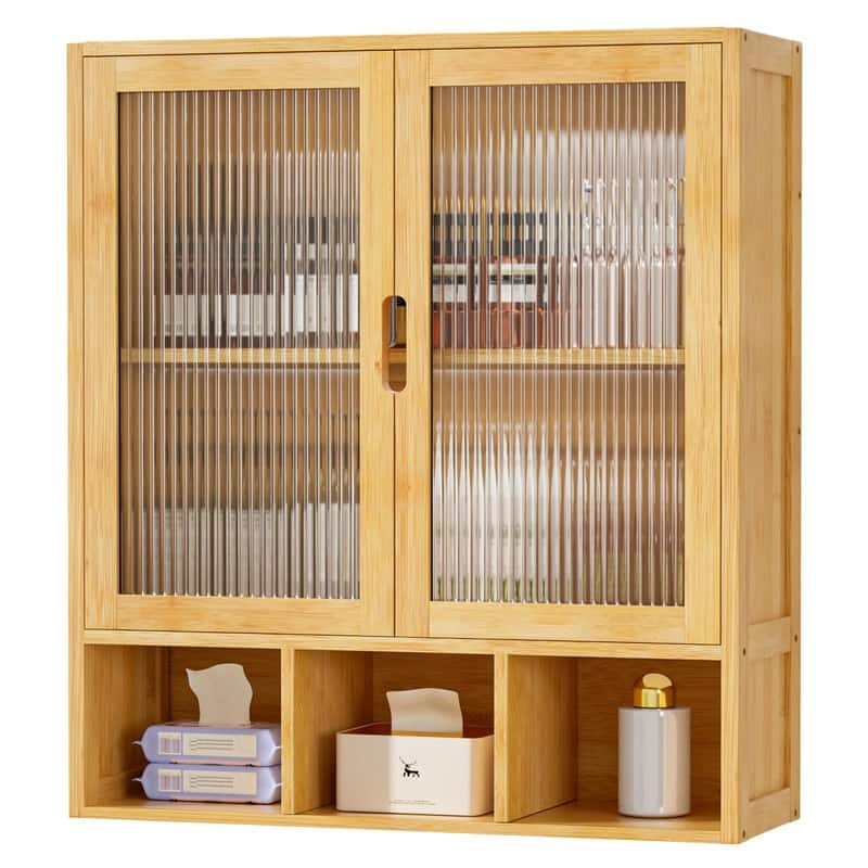 Bathroom Wall Cabinet with 2 Frosted Door