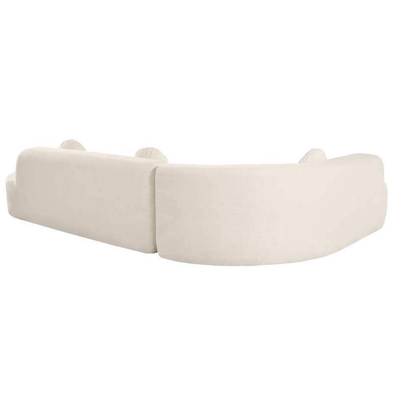 Oversized Curved Sectional Sofa with 3 Round Cushions, High-Resilience Foam Cloud Couch, L-Shaped Comfy 4 Seater Floor Sofa