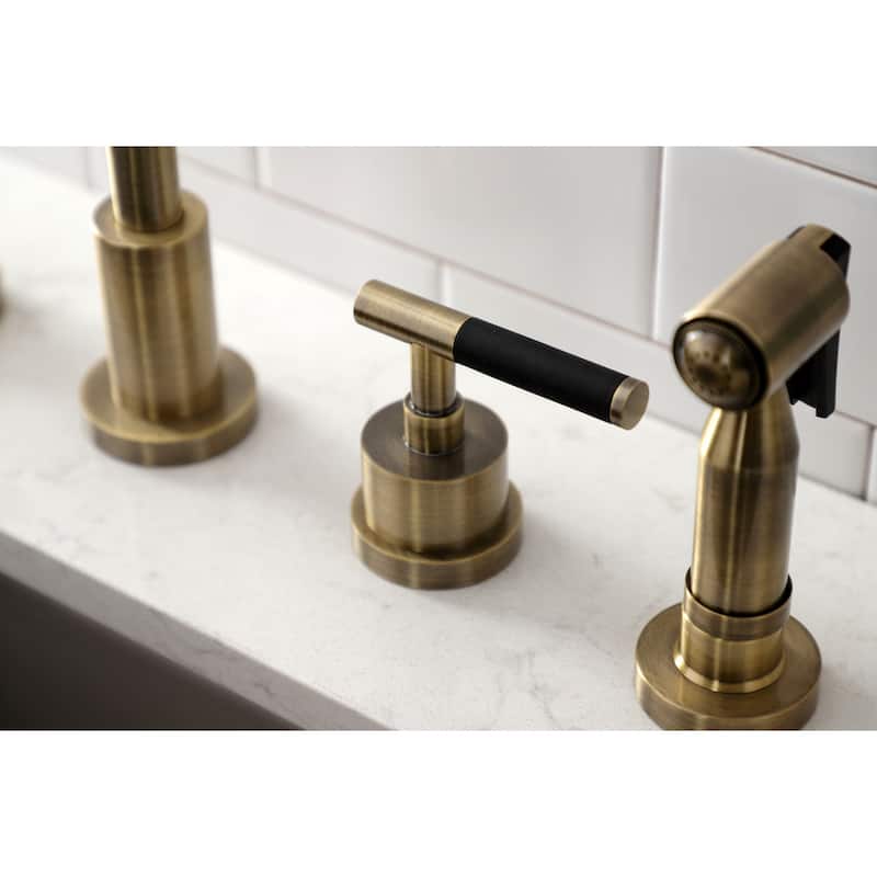Kingston Brass Kaiser Widespread Kitchen Faucet with Brass Sprayer