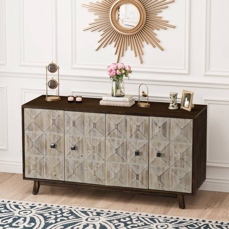 59.84" 4 Doors Vintage Sideboard