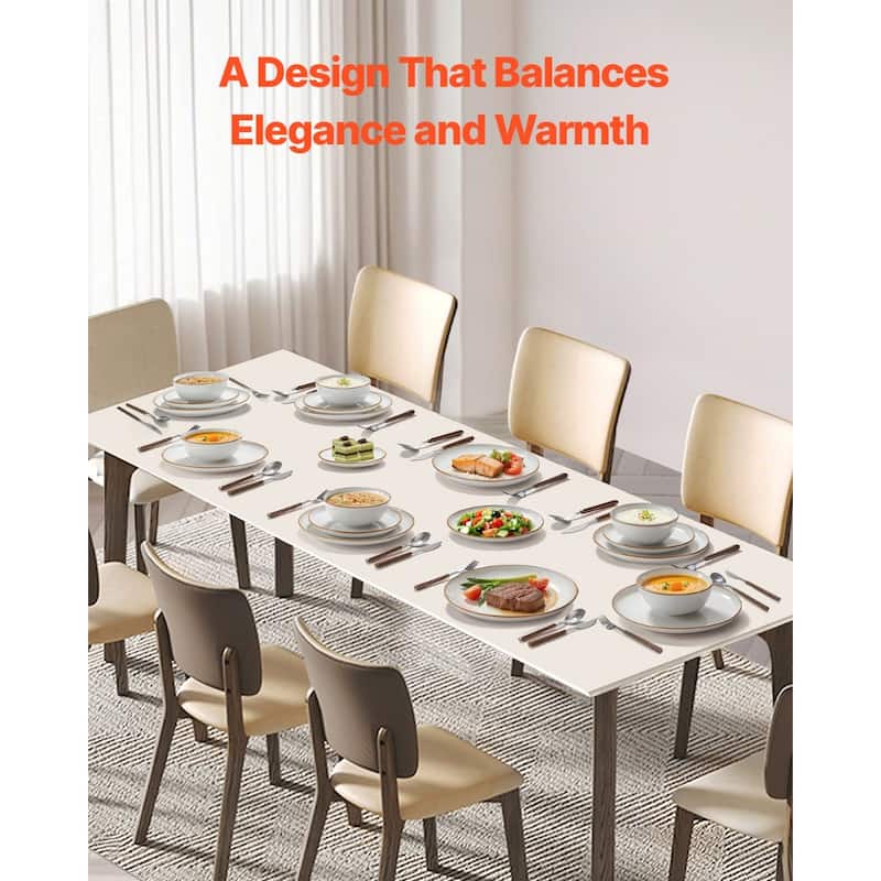 Space Saving Ceramic Dinnerware Set Dishwasher Safe Plates and Bowls