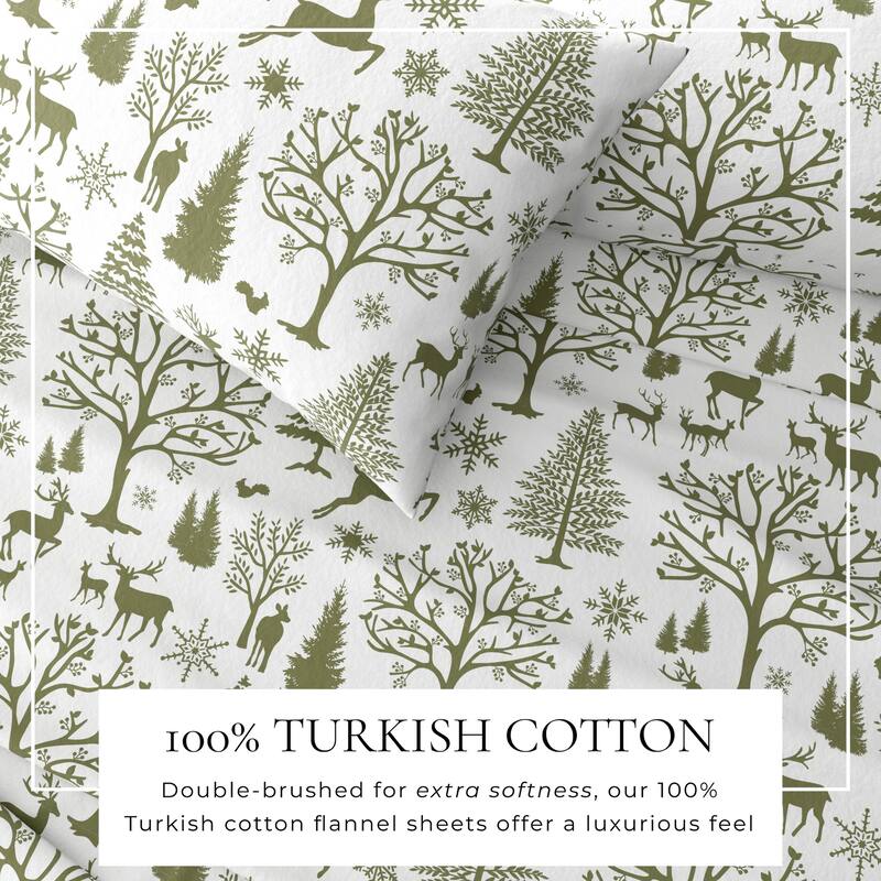 Linery & Co. Winter Turkish Cotton Double-Brushed Flannel Bed Sheet Set