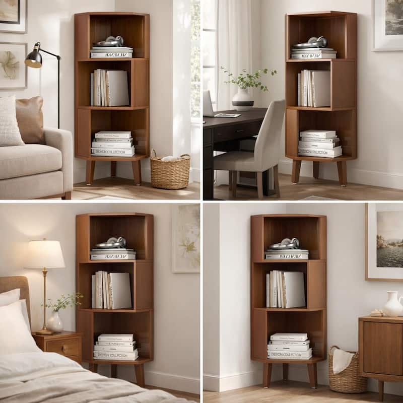 Corner Shelf, Multi-layer Corner Bookshelf, Bookcase, Display Rack