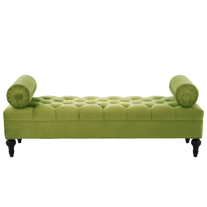 Christopher Knight Home - Anne Bedroom End-of-Bed Bench with 2 Pillows and Velvet Upholstery