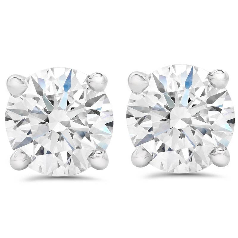 Certified 5Ct Excellent Cut Diamond Studs Gold Screw Back Lab Grown