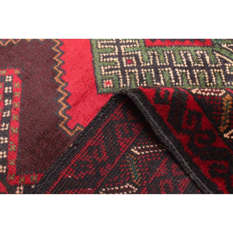 ECARPETGALLERY Hand-knotted Teimani Red Wool Rug - 3'1 x 4'9