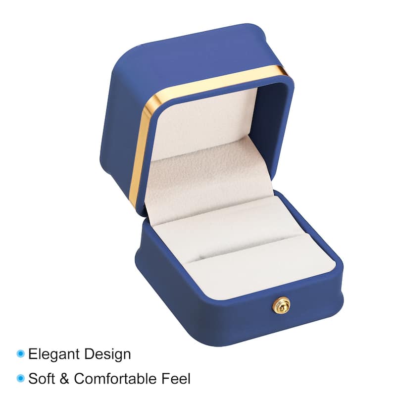 Velvet Ring Box, Single Slot Wedding Ring Box Jewelry Holder Style 2