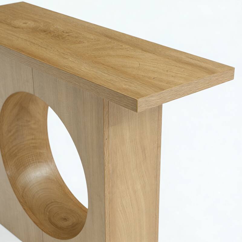 41.33" Farmhouse Console Table with Circular Cutout for Entryway, Hallway & Behind Sofa