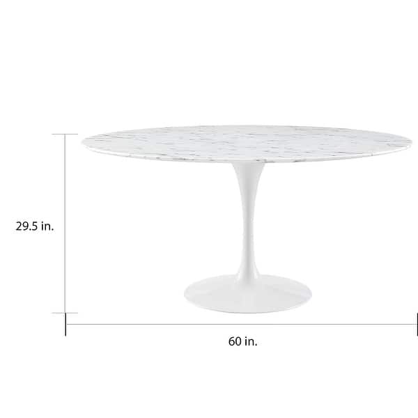 Lippa 60 Inch Round White Artificial Marble Dining Table Overstock 9632755