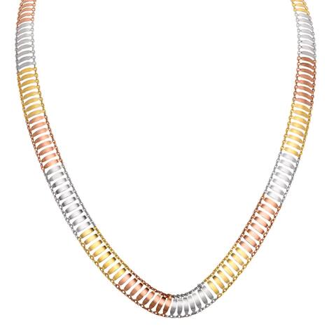 Ellen Tracy Sterling Silver Tri-Color Bar Necklace, 18 chain - Multi - 18"